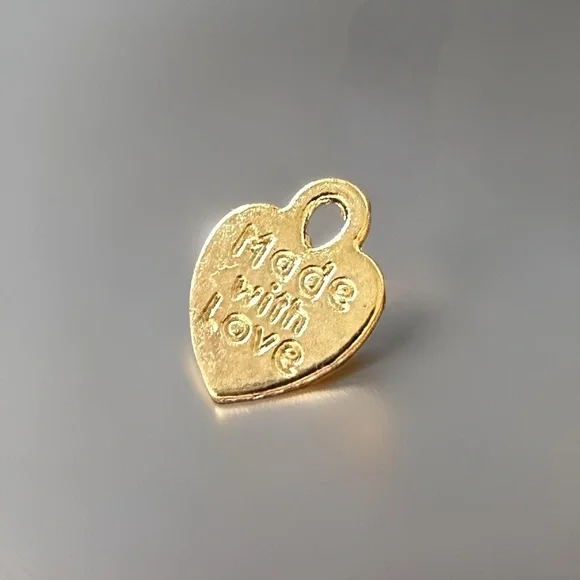 🔴 5 for $10 ONE Heart MADE with LOVE Charm Pendant for Jewelry Making - Picture 1 of 9